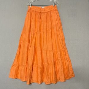 Rachel Zoe Linen Midi Tiered Boho Skirt